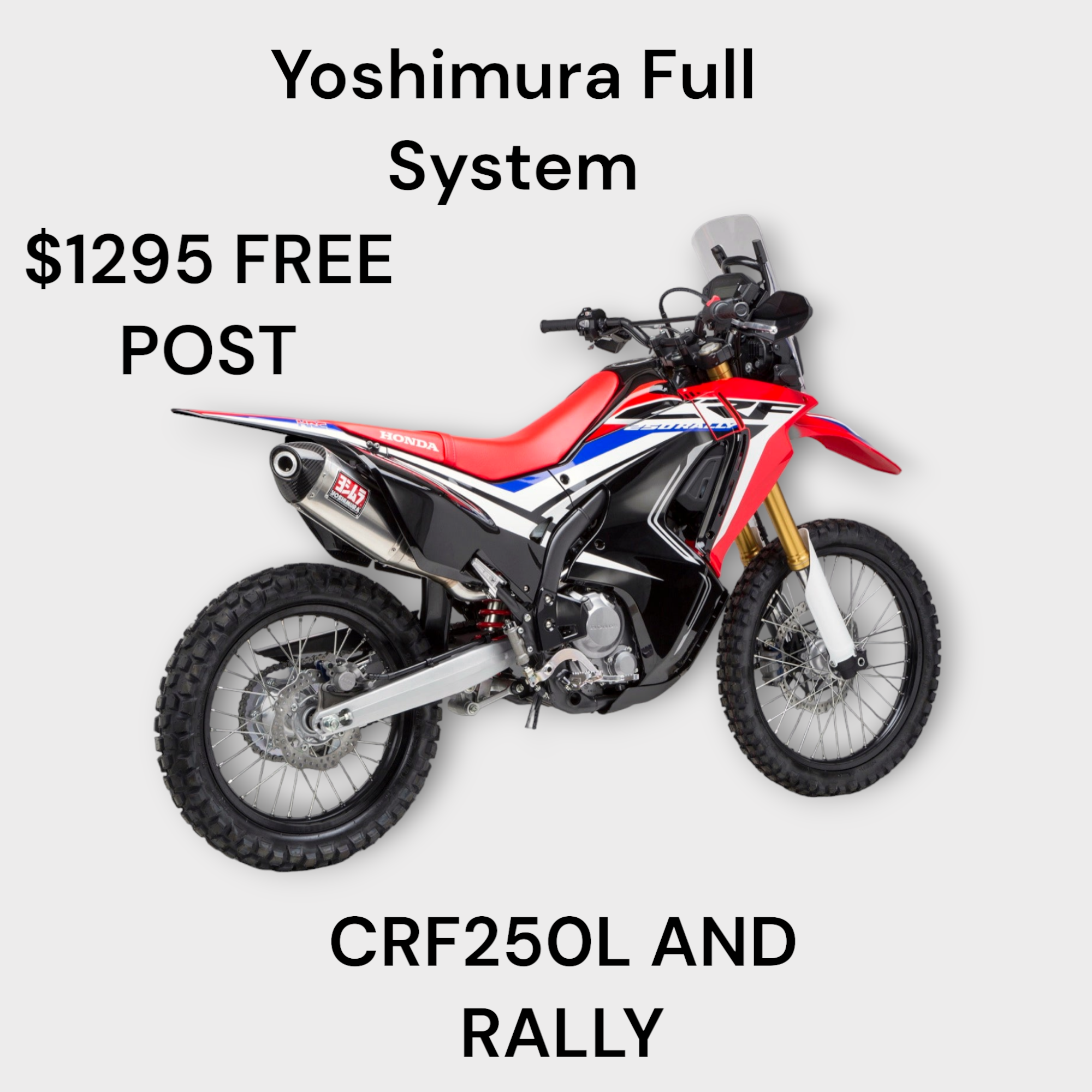 Yoshimura CRF250L RALLY FULL SYSTEM| SSS Motorcycles Yoshimura CRF250L RALLY FULL SYSTEM| SSS Motorcycles