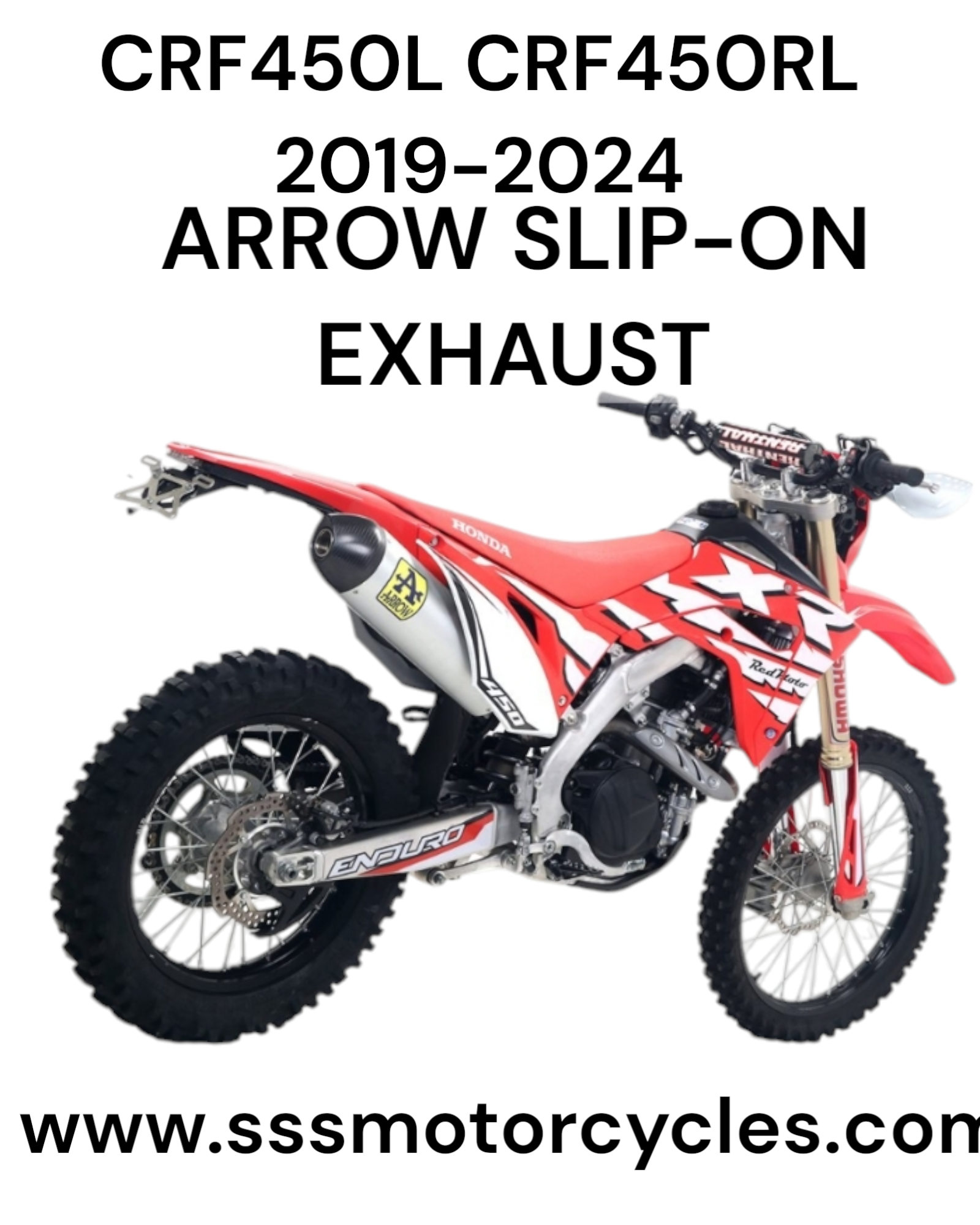 CRF450L CRF450RL 2019-2025 ARROW SLIP-ON EXHAUST| SSS Motorcycles