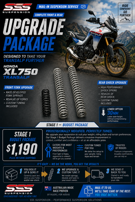 HONDA XL750 SSS STAGE 1.0 SUSPENSION UPGRADE PACKAGE MAIL-IN.