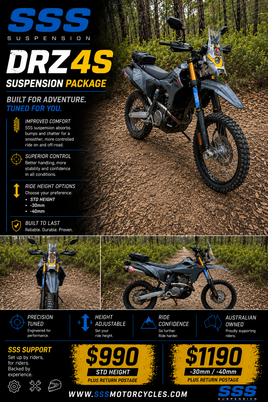 Suzuki DR-Z4S SSS Suspension Package Revalve+Spring Upgrade. Mail in service